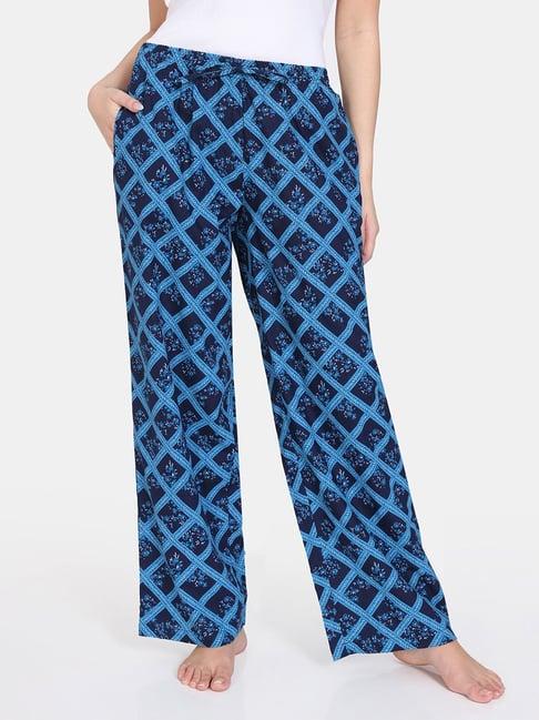 zivame blue printed pyjamas