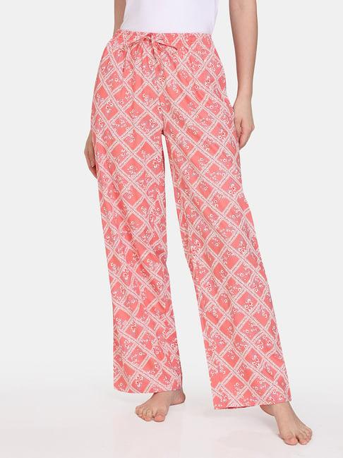 zivame pink printed pyjamas