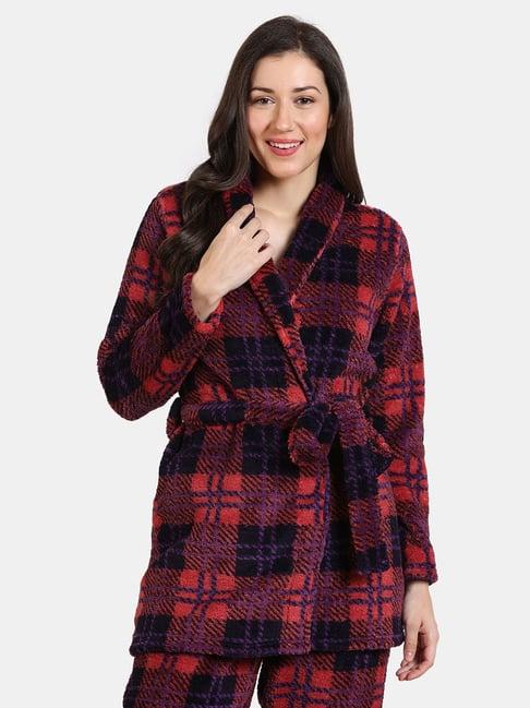 zivame multicolor check robe