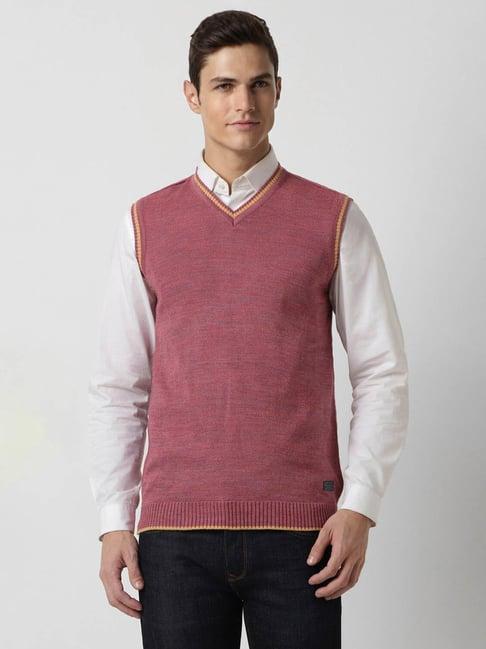 peter england casuals pink regular fit sweater