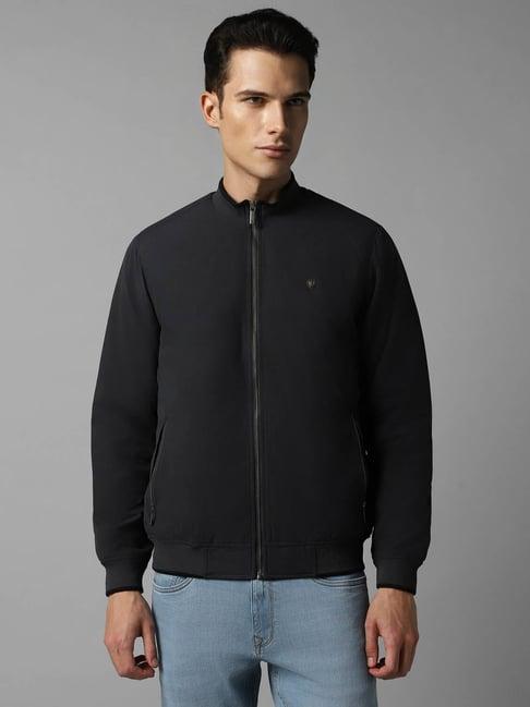 louis philippe black regular fit jacket