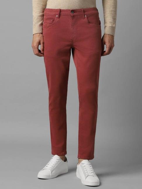 louis philippe jeans red regular fit jeans