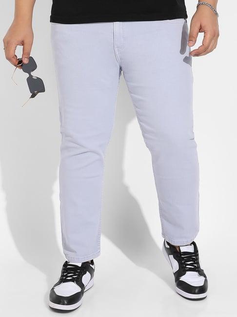 instafab plus grey regular fit plus size jeans