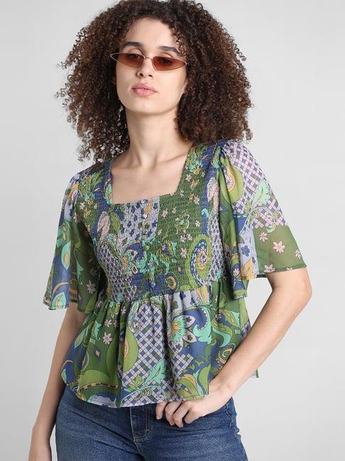 only green printed top