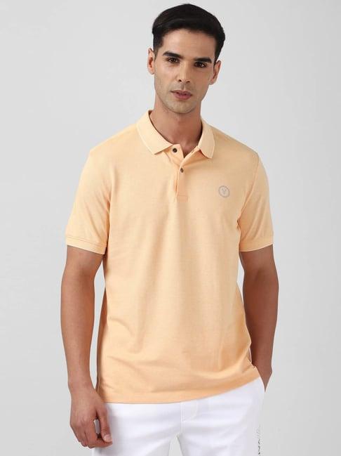 van heusen flex peach regular fit polo t-shirt