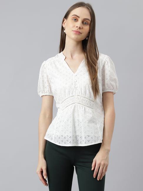 latin quarters white embroidered top