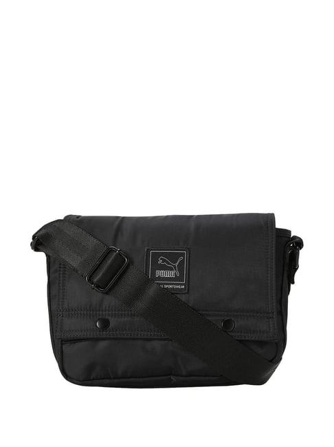 puma classics lv8 woven black polyester solid cross body bag