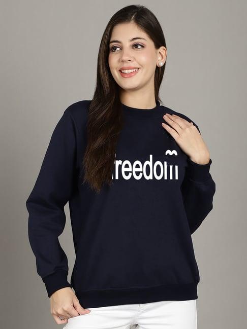 gracit navy printed sweatshirt