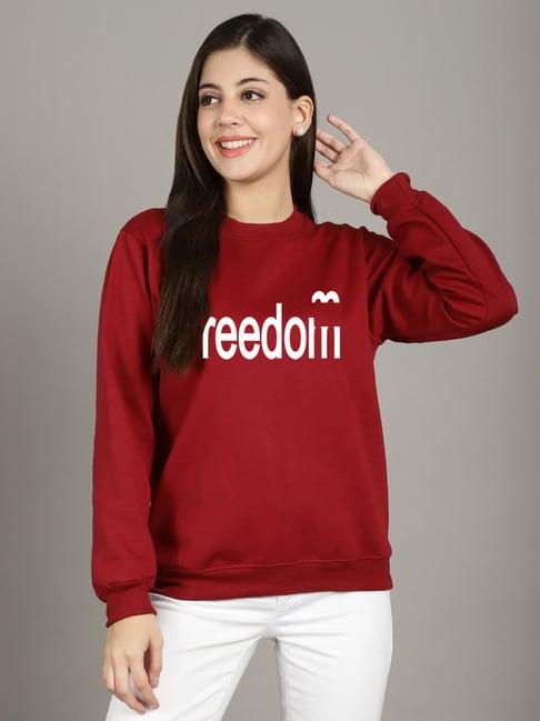 gracit maroon printed sweatshirt