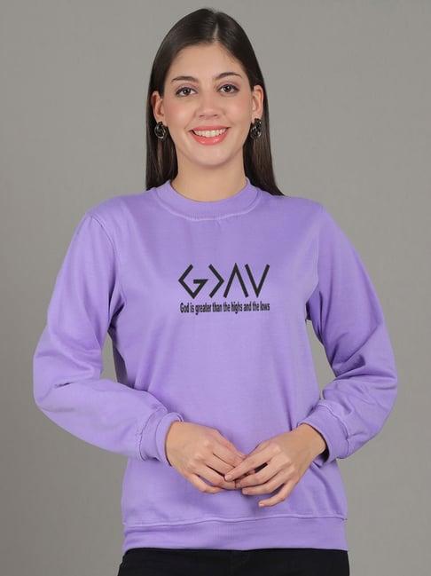 gracit purple printed sweatshirt