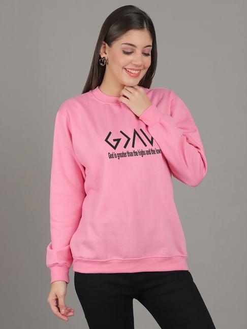 gracit pink printed sweatshirt