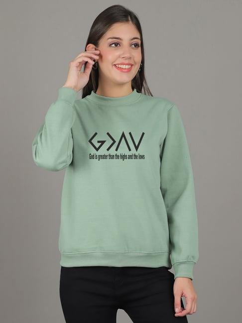 gracit green printed sweatshirt