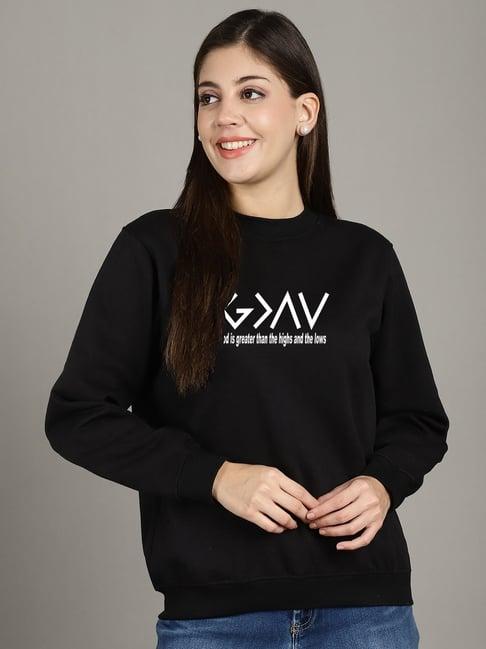 gracit black printed sweatshirt