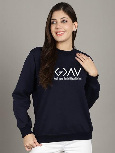 gracit navy printed sweatshirt