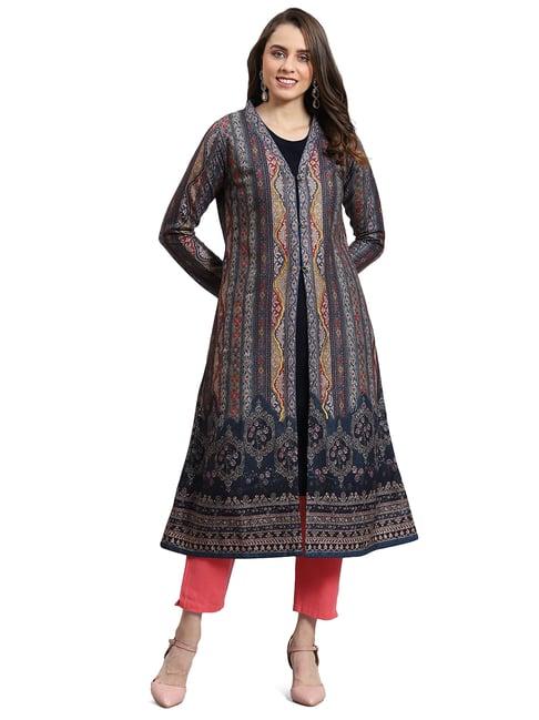 monte carlo multicolor wool printed kurta with pants