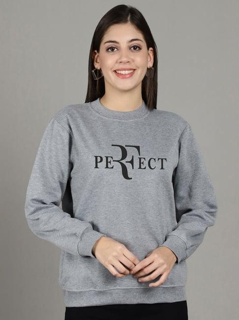 gracit grey printed sweatshirt