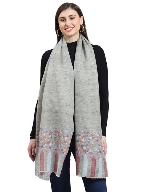 monte carlo grey floral print shawl