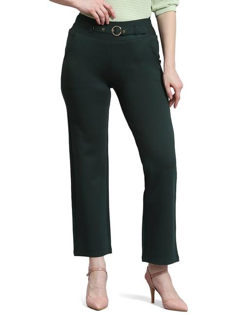 monte carlo green regular fit mid rise trousers