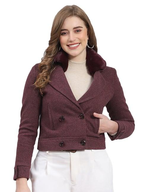 monte carlo wine regular fit coat