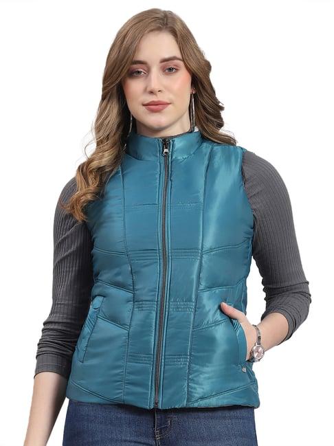 monte carlo teal regular fit jacket