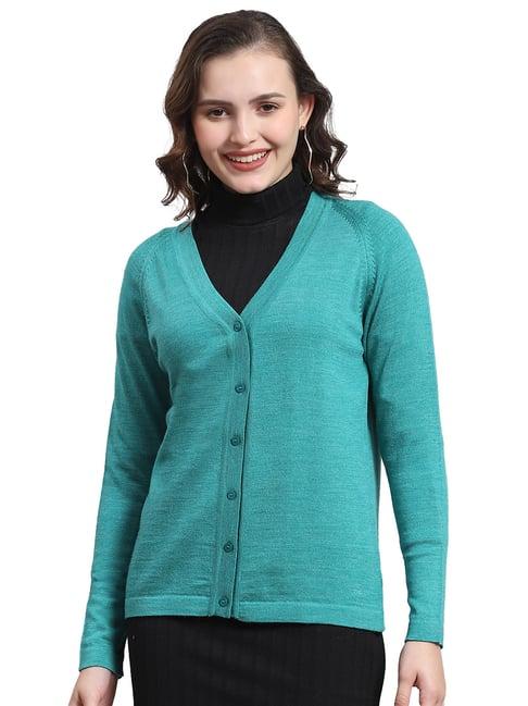 monte carlo sea green regular fit sweater