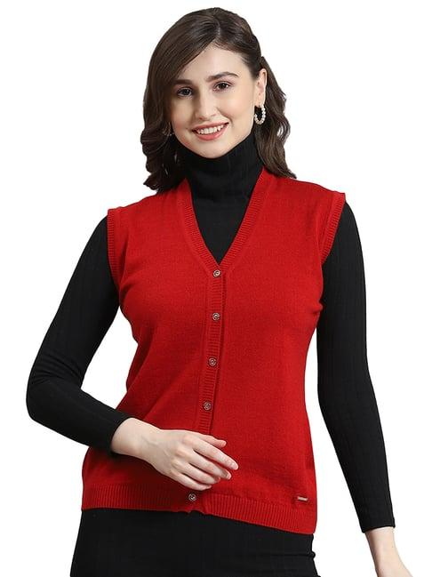 monte carlo red regular fit cardigan