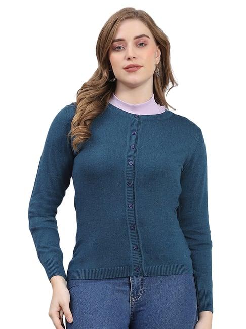 monte carlo teal regular fit sweater