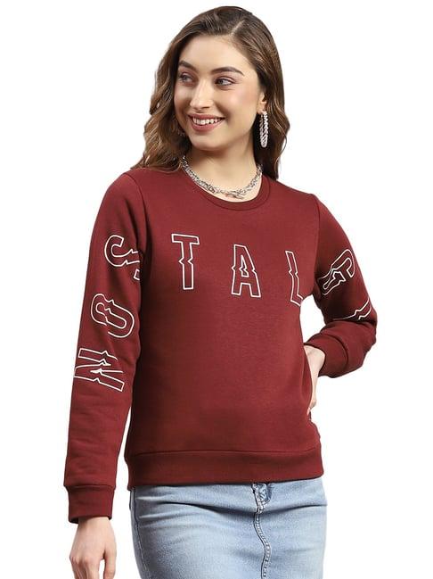 monte carlo maroon graphic print sweatshirt