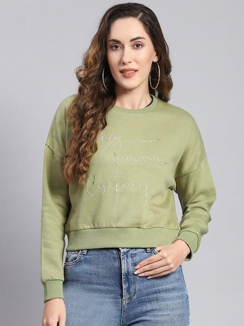 monte carlo green graphic print sweatshirt