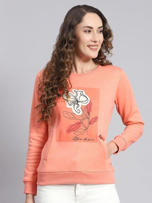 monte carlo peach graphic print sweatshirt