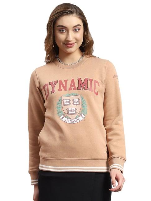 monte carlo beige graphic print sweatshirt