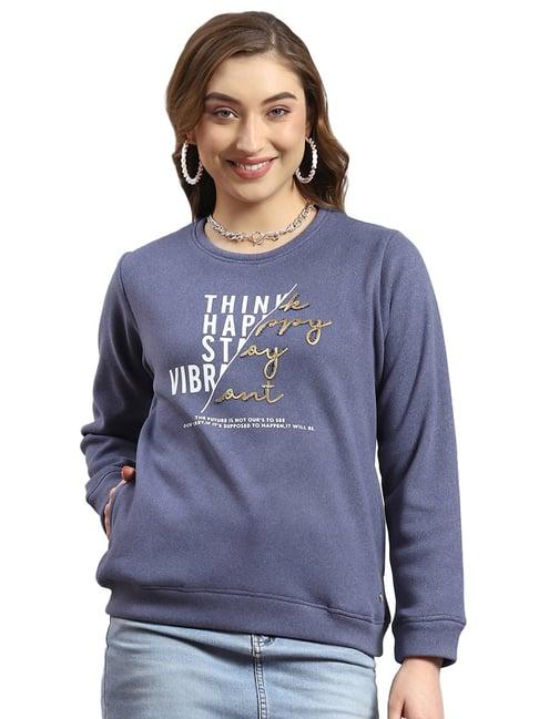 monte carlo blue graphic print sweatshirt