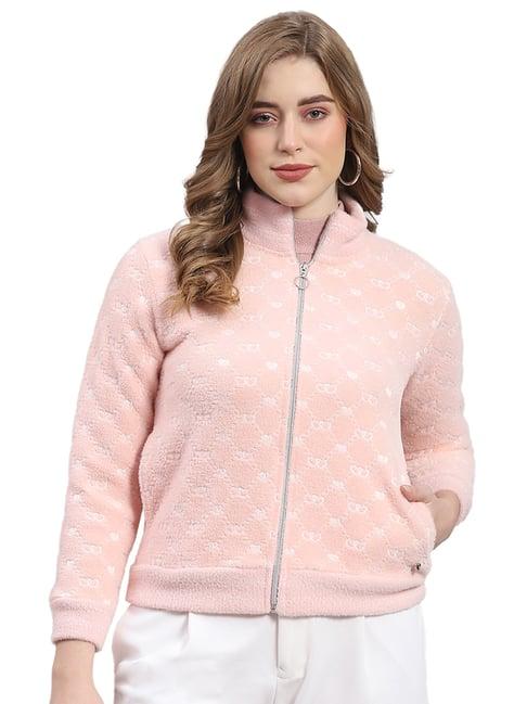 monte carlo pink & off white printed sweatshirt