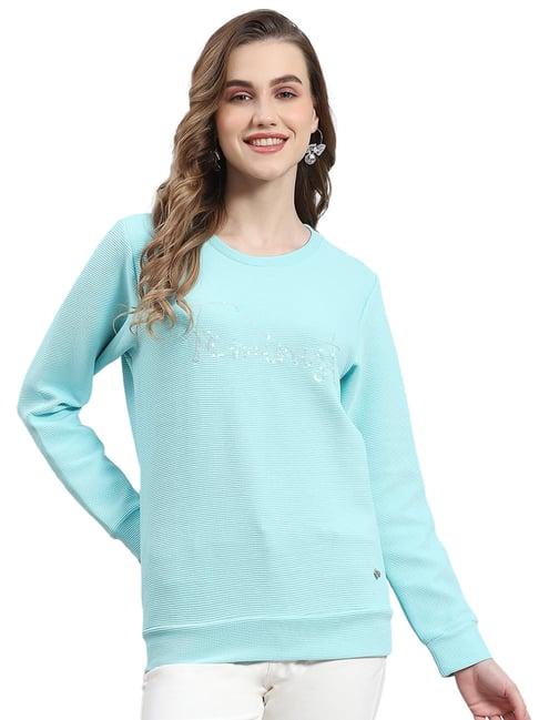 monte carlo aqua graphic print sweatshirt