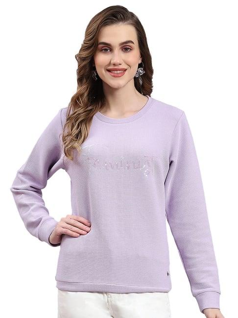 monte carlo lilac graphic print sweatshirt