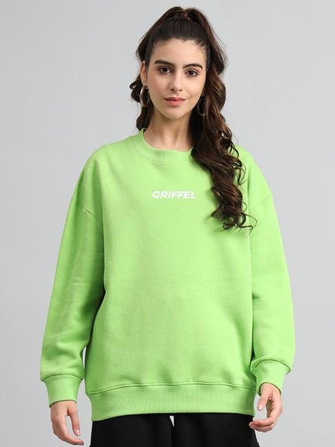 griffel parrot green printed sweatshirt