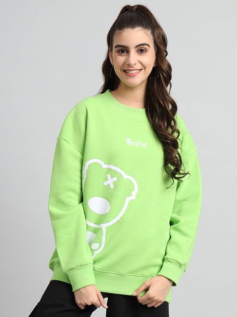 griffel parrot green printed sweatshirt