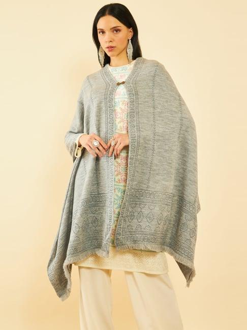 soch grey printed shawl