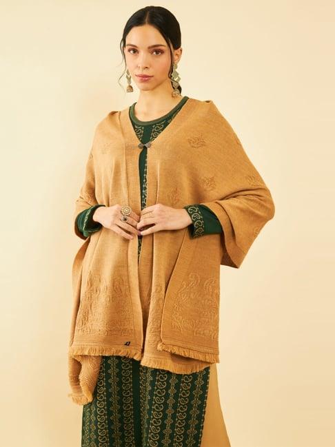 soch beige plain shawl