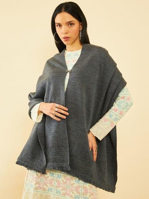 soch grey printed shawl