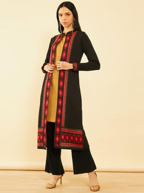 soch black printed shrug