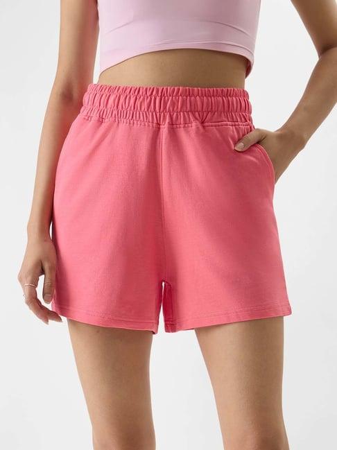 the souled store pink cotton shorts