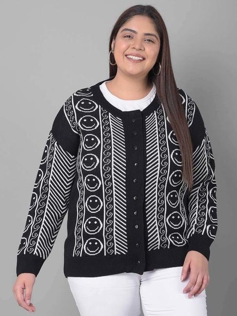 club york black printed cardigan