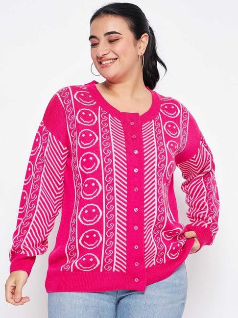 club york pink printed cardigan