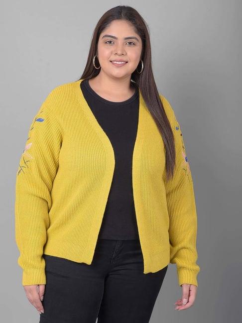 club york yellow embroidered shrug