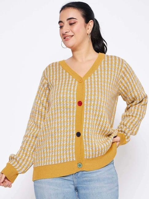 club york yellow chequered cardigan