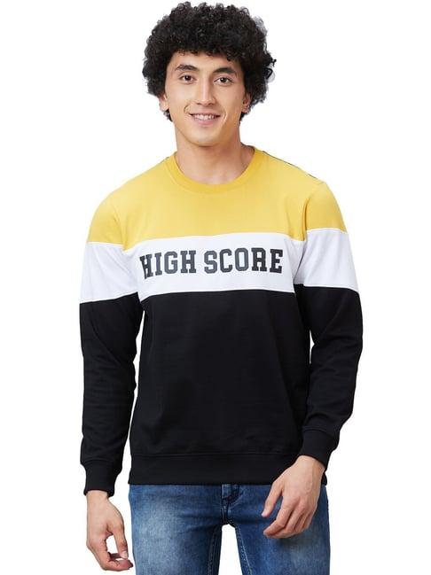 parx multicolored regular fit colour block sweatshirt