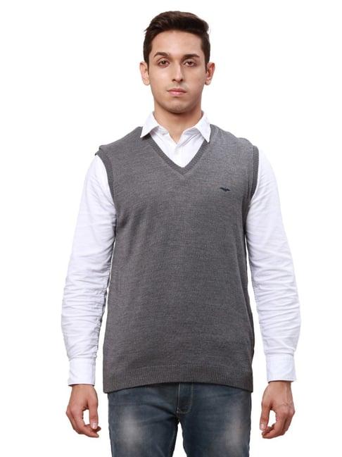 park avenue grey regular fit sweater