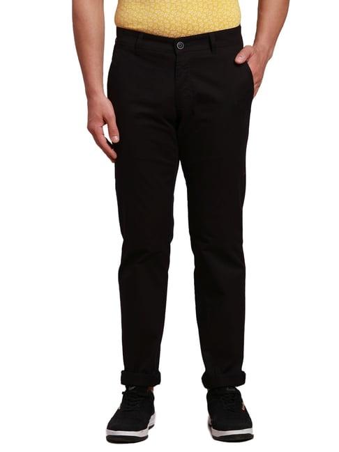 parx black tapered fit trousers