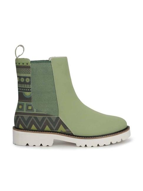 yoho women's pastel green chelsea boots